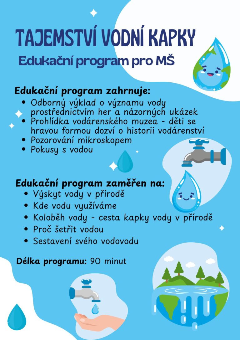 Leták: Tajemství vodní kapky – edukační program pro MŠ